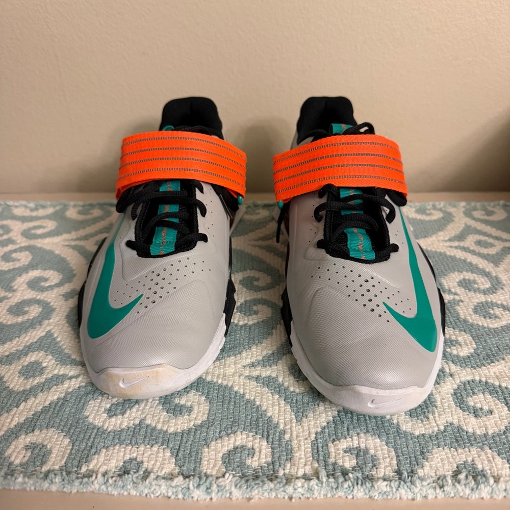Nike Savaleos Gray Fog Clear Emerald Power Lifting Weightlifting Shoes-Men’s 8.5 - Picture 3 of 8